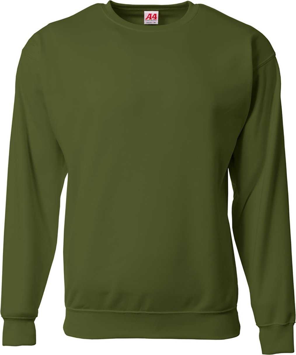 A4 N4275 Men&#39;S Sprint Tech Fleece Sweatshirt - MILITARY GREEN - HIT a Double - 2