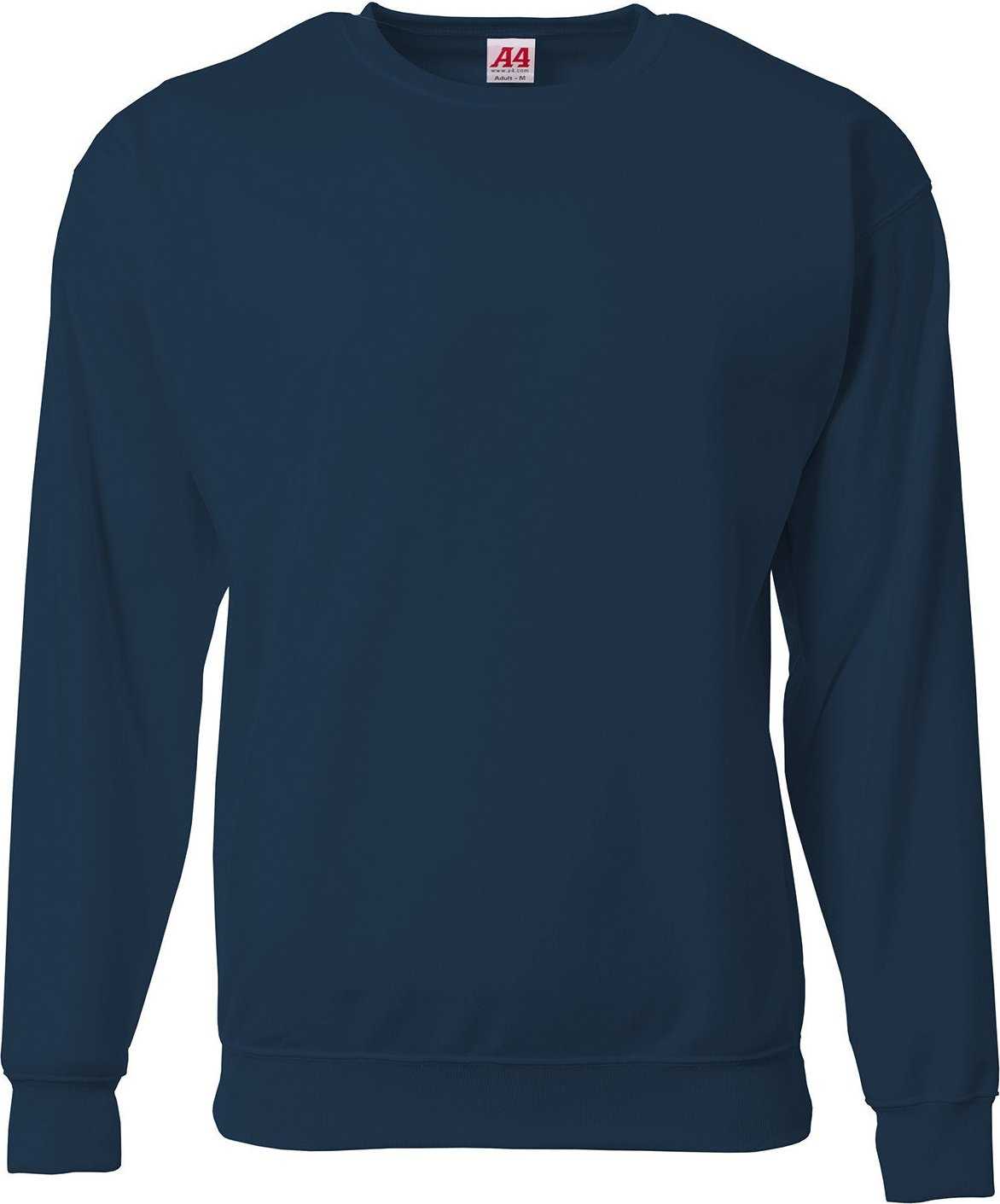 A4 N4275 Men'S Sprint Tech Fleece Sweatshirt - NAVY - HIT a Double - 1