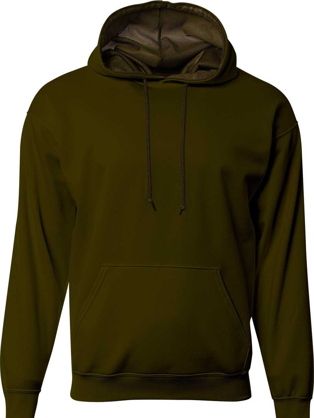 A4 N4279 Men&#39;S Sprint Tech Fleece Hooded Sweatshirt - MILITARY GREEN - HIT a Double - 2