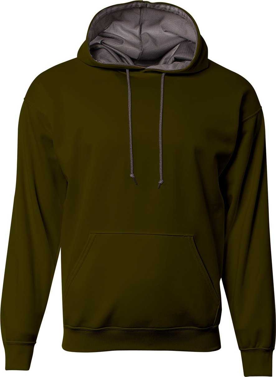 A4 N4279 Sprint Fleece Hoodie - Military Green Graphite HIT a Double