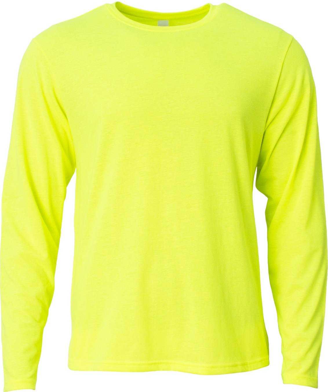A4 NB3029 Youth Long Sleeve Softek T-Shirt - SAFETY YELLOW - HIT a Double - 2