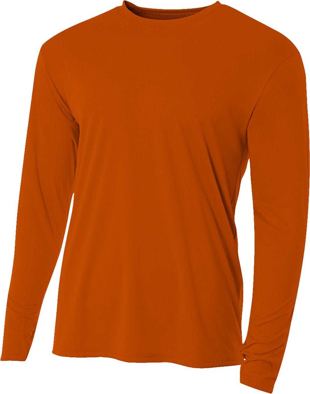 A4 NB3165 Youth Long Sleeve Cooling Performance Crew Shirt - BURNT ORANGE - HIT a Double - 2