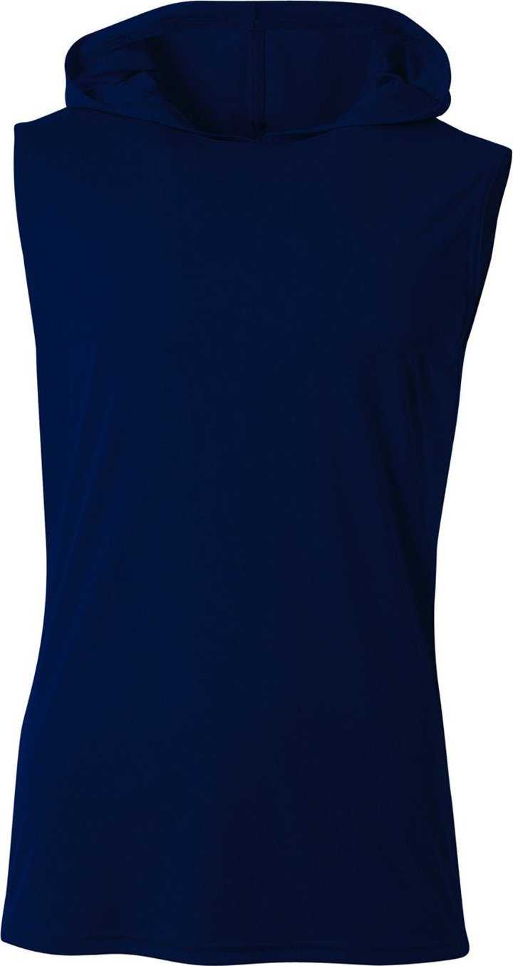 A4 NB3410 Youth Sleeveless Hooded T-Shirt - NAVY - HIT a Double - 2