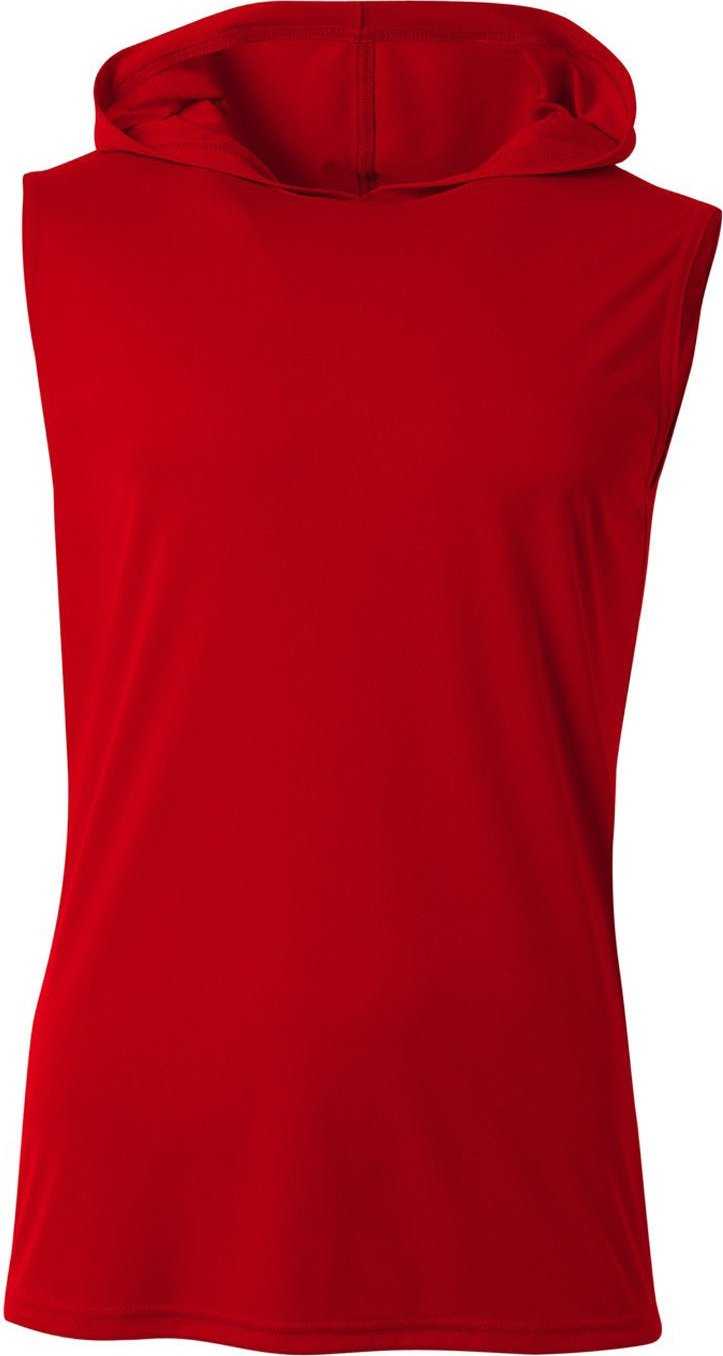 A4 NB3410 Youth Sleeveless Hooded T-Shirt - SCARLET - HIT a Double - 2