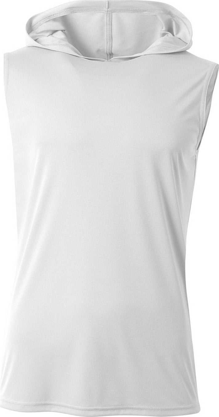 A4 NB3410 Youth Sleeveless Hooded T-Shirt - WHITE - HIT a Double - 2