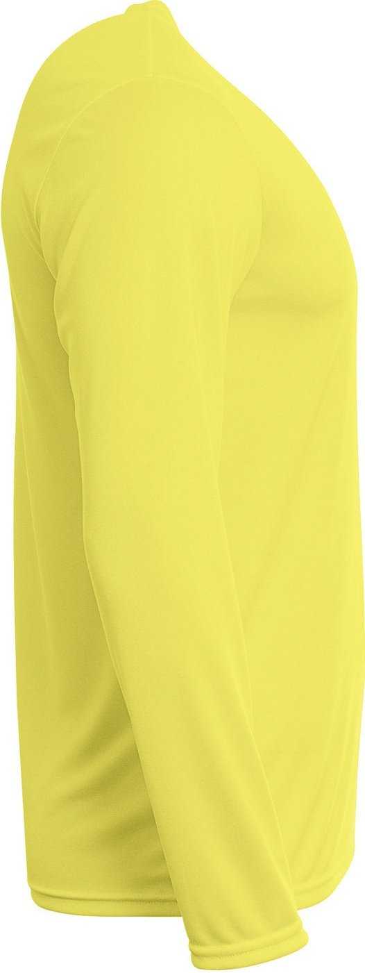 A4 NB3425 Youth Long Sleeve Sprint T-Shirt - SAFETY YELLOW - HIT a Double - 1