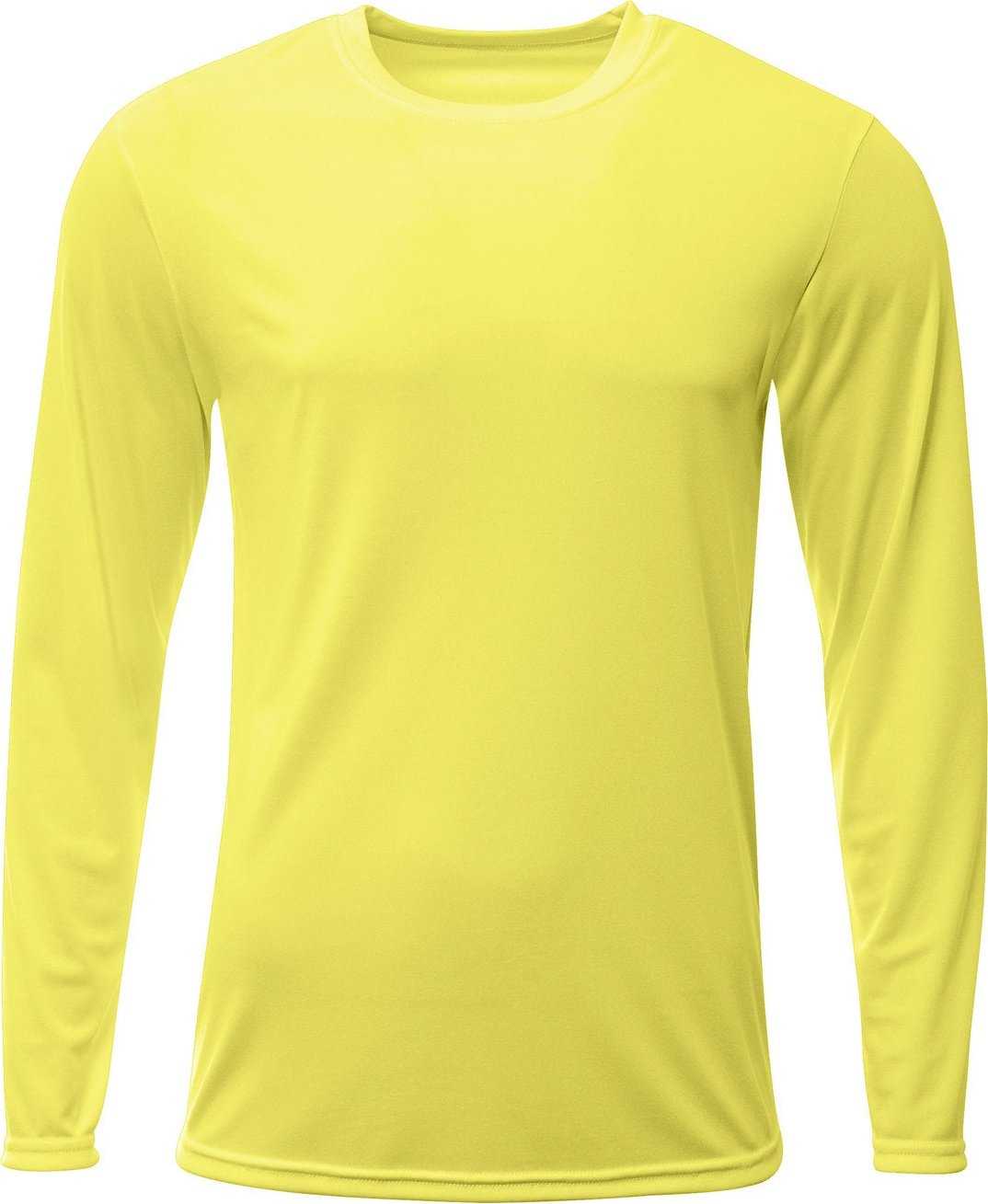 A4 NB3425 Youth Long Sleeve Sprint T-Shirt - SAFETY YELLOW - HIT a Double - 2