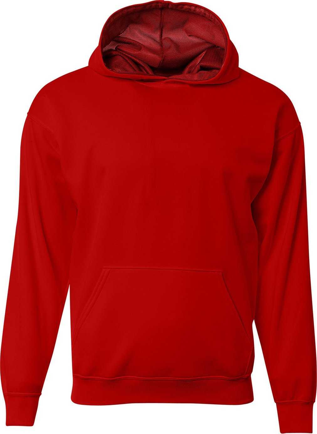 A4 NB4279 Youth Sprint Hooded Sweatshirt - SCARLET - HIT a Double - 2