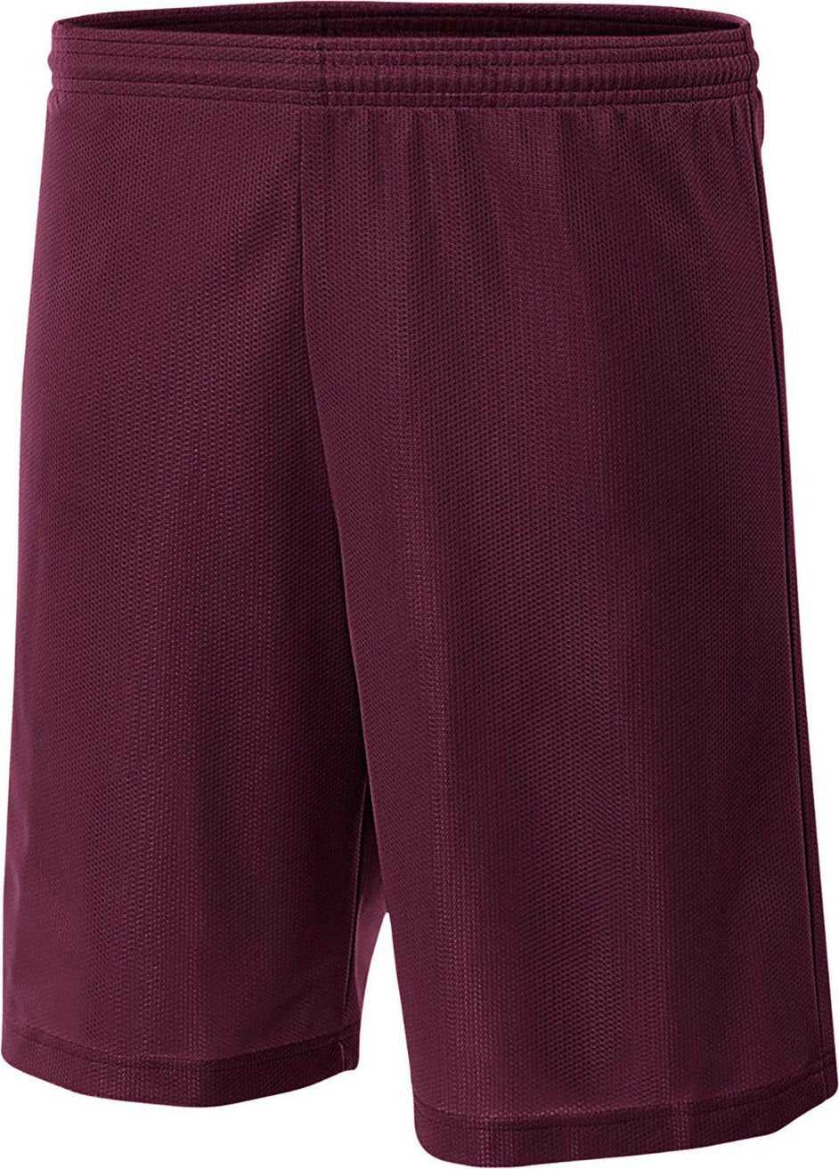 A4 NB5184 Youth Lined Micro Mesh Short - MAROON - HIT a Double - 2