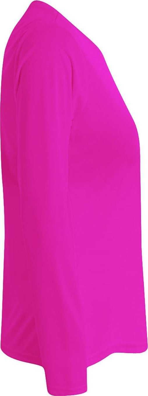 A4 NW3002 Ladies&#39; Long Sleeve Cooling Performance Crew T-Shirt - FUCHSIA - HIT a Double - 1