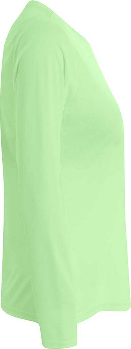A4 NW3002 Ladies&#39; Long Sleeve Cooling Performance Crew T-Shirt - LIGHT LIME - HIT a Double - 1