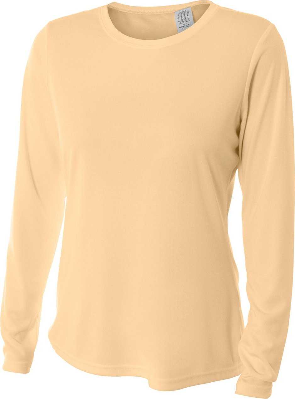 A4 NW3002 Ladies&#39; Long Sleeve Cooling Performance Crew Shirt - MELON - HIT a Double - 2