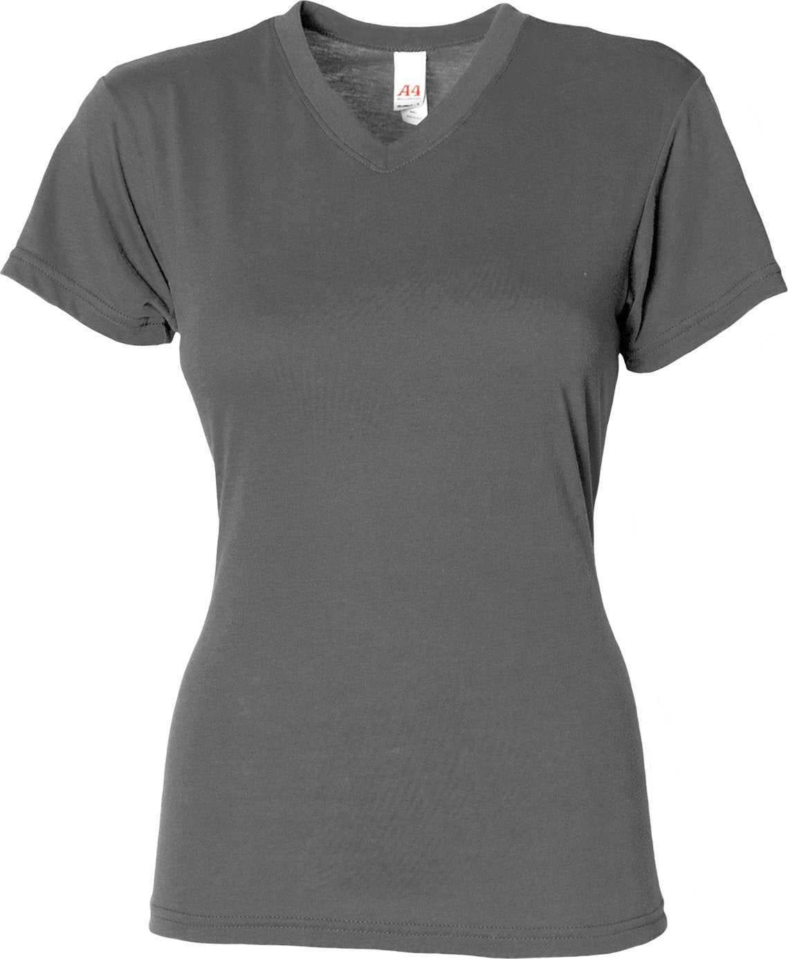 A4 NW3013 Ladies' Softek V-Neck T-Shirt - GRAPHITE - HIT a Double - 2