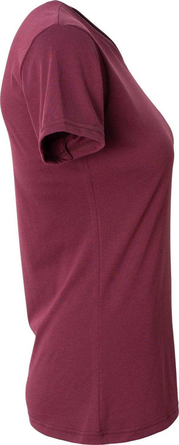 A4 NW3013 Ladies&#39; Softek V-Neck T-Shirt - MAROON - HIT a Double - 1
