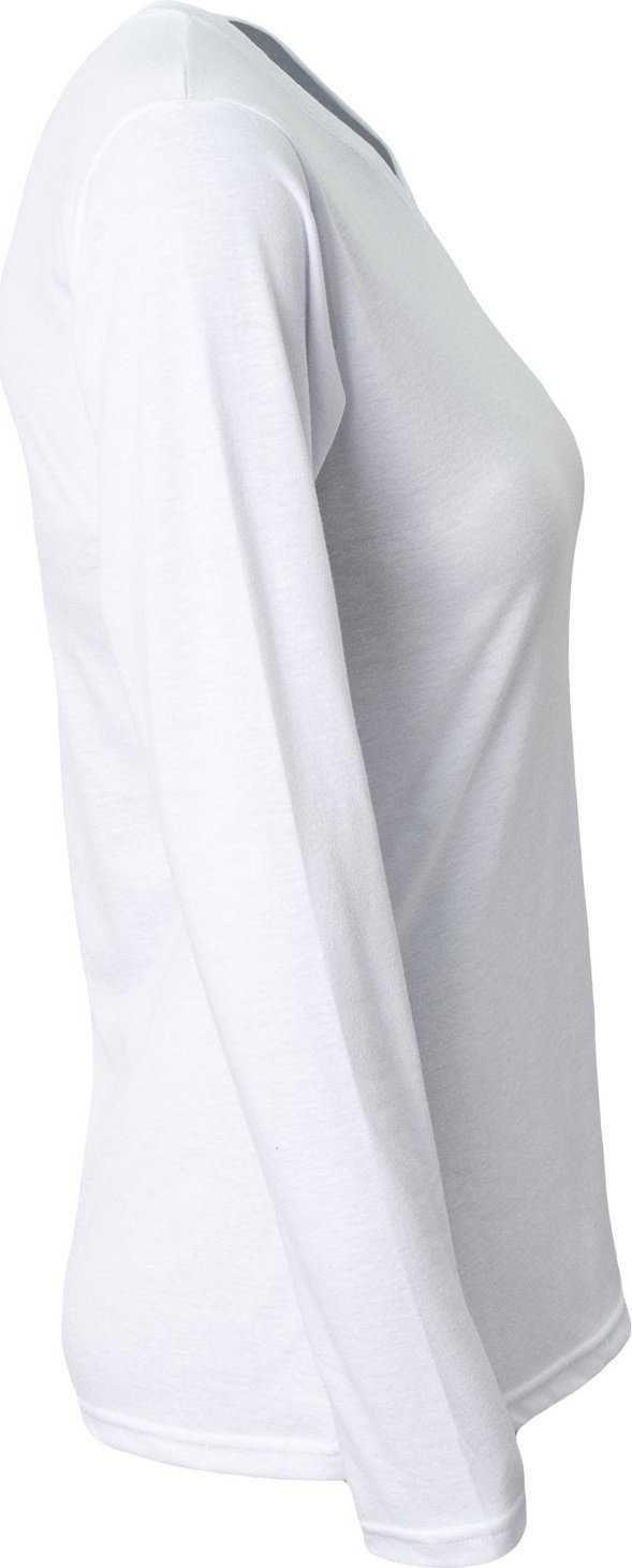 A4 NW3029 Ladies&#39; Long-Sleeve Softek V-Neck T-Shirt - WHITE - HIT a Double - 1