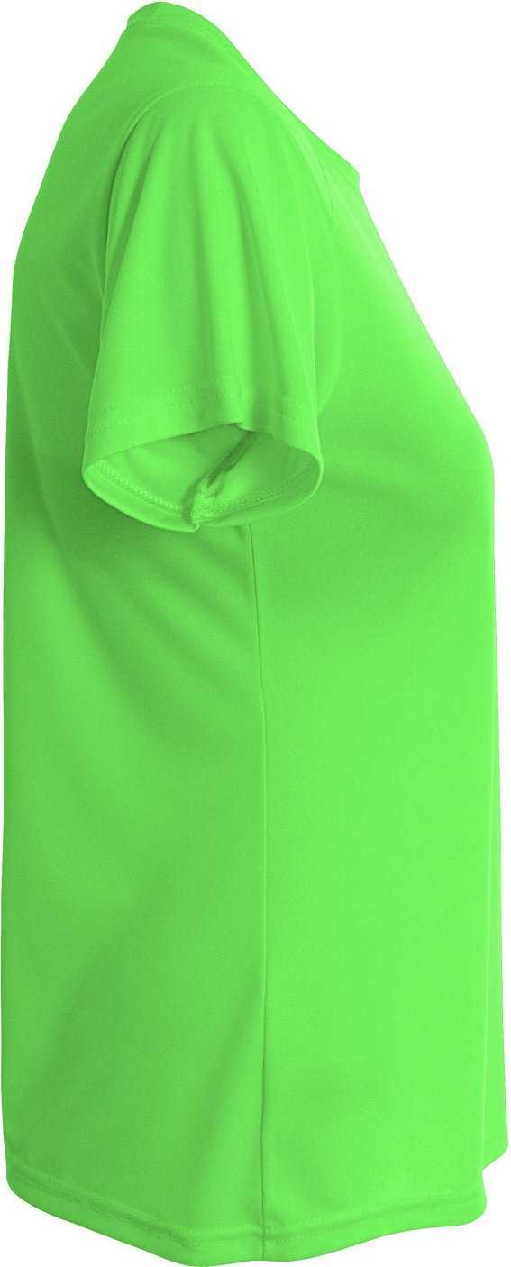 A4 NW3201 Ladies&#39; Cooling Performance T-Shirt - SAFETY GREEN - HIT a Double - 1