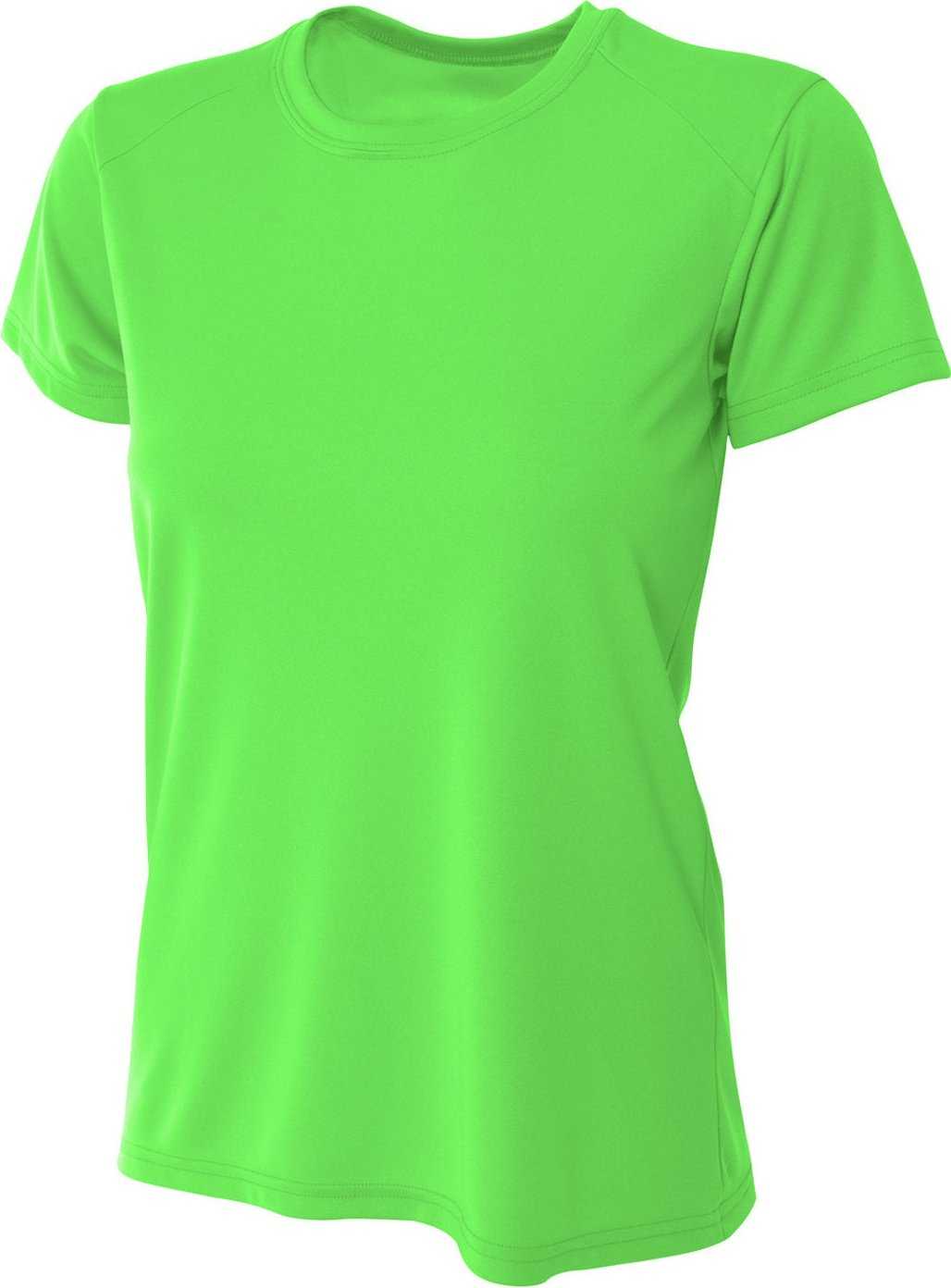 A4 NW3201 Ladies&#39; Cooling Performance T-Shirt - SAFETY GREEN - HIT a Double - 2