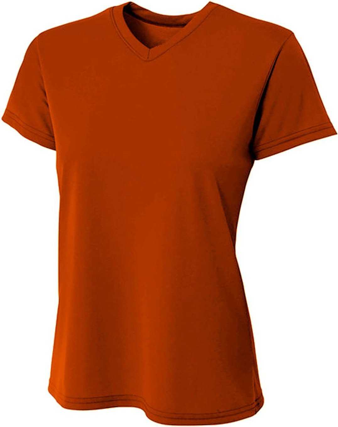 A4 NW3402 Ladies&#39; Sprint Performance V-Neck T-Shirt - ATHLETIC ORANGE - HIT a Double - 2