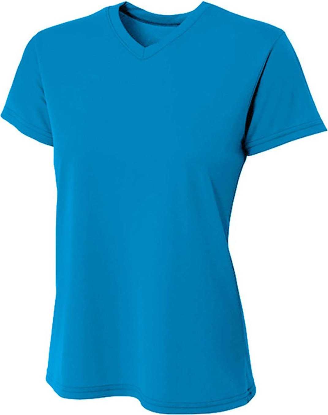 A4 NW3402 Ladies&#39; Sprint Performance V-Neck T-Shirt - ELECTRIC BLUE - HIT a Double - 2