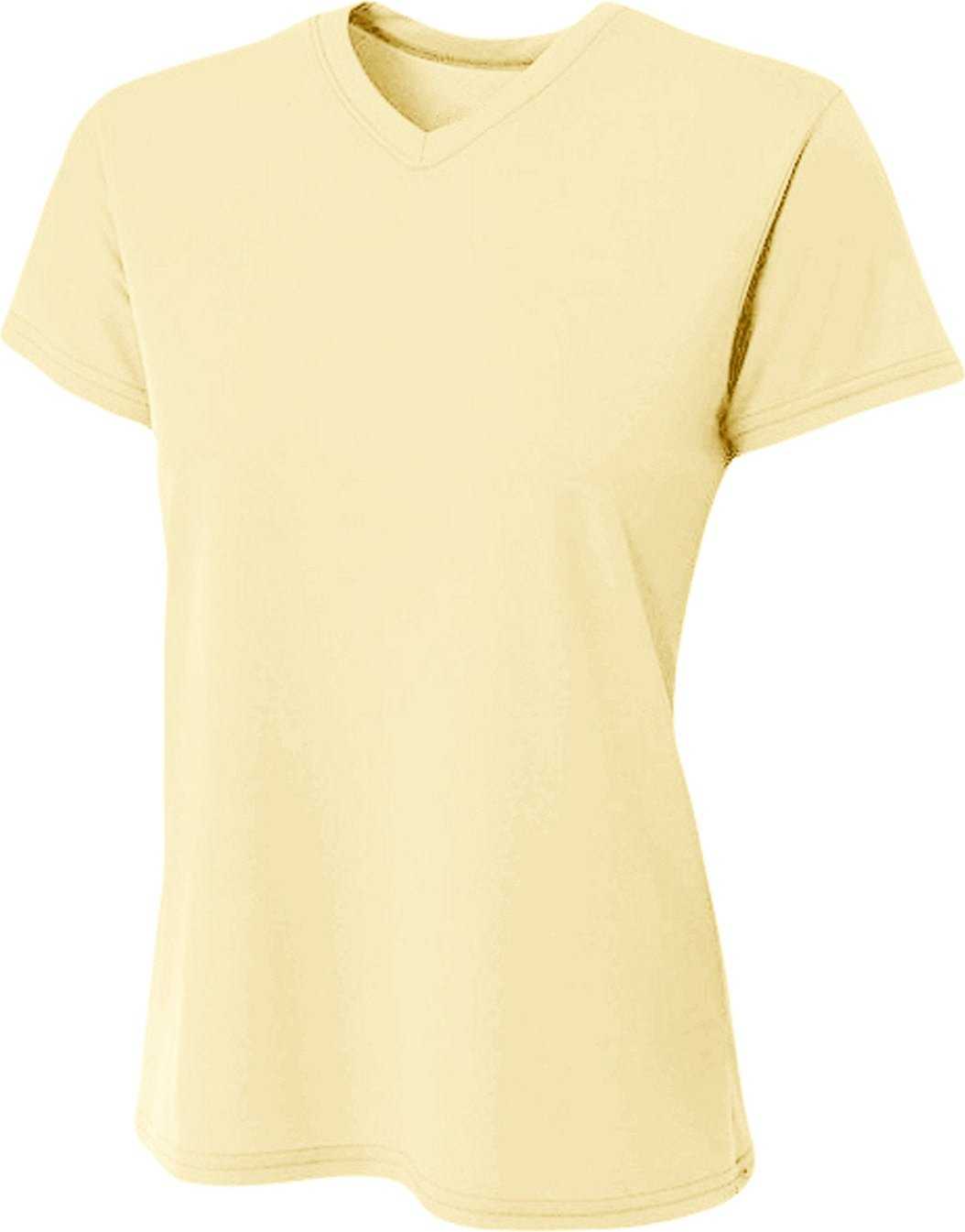 A4 NW3402 Ladies&#39; Sprint Performance V-Neck T-Shirt - LIGHT YELLOW - HIT a Double - 2