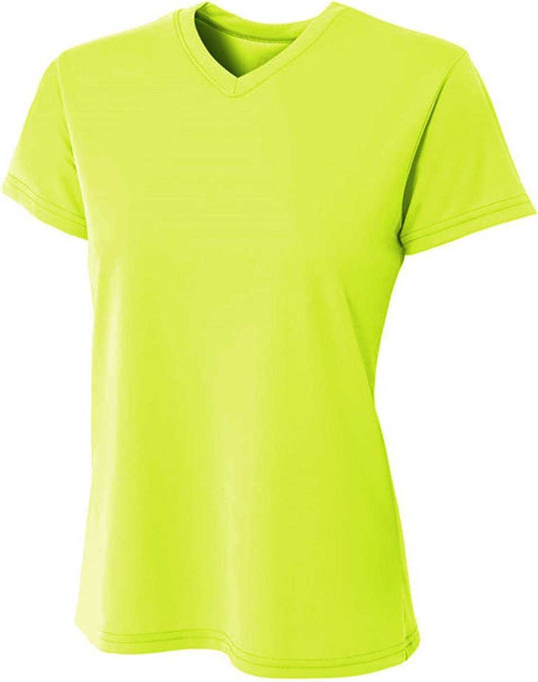 A4 NW3402 Ladies&#39; Sprint Performance V-Neck T-Shirt - LIME - HIT a Double - 2