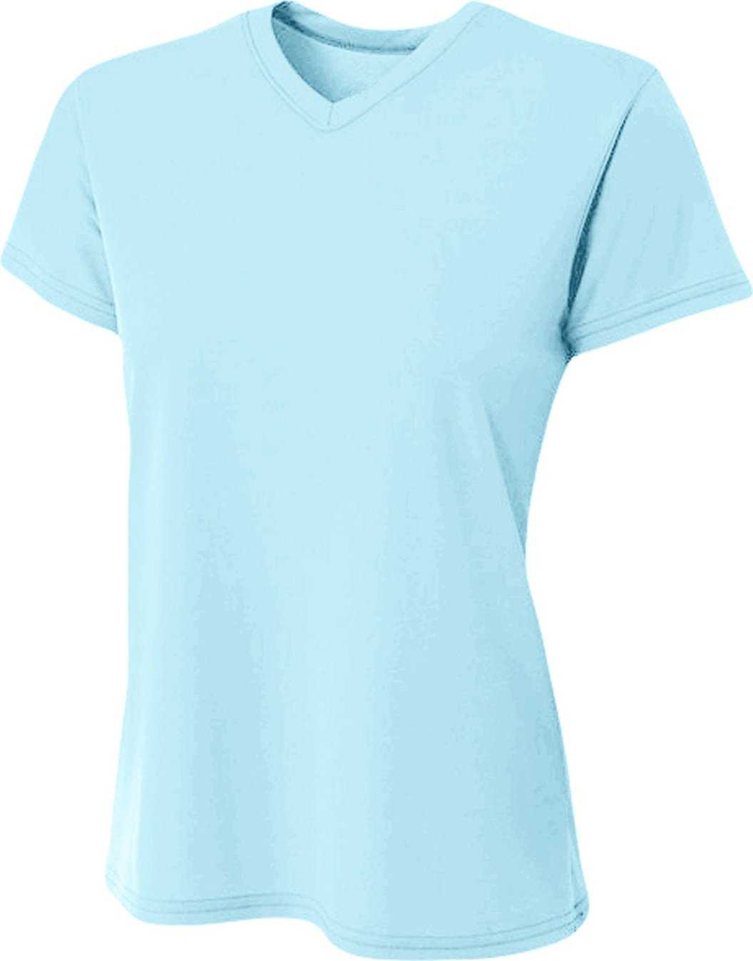 A4 NW3402 Ladies&#39; Sprint Performance V-Neck T-Shirt - PASTEL BLUE - HIT a Double - 2