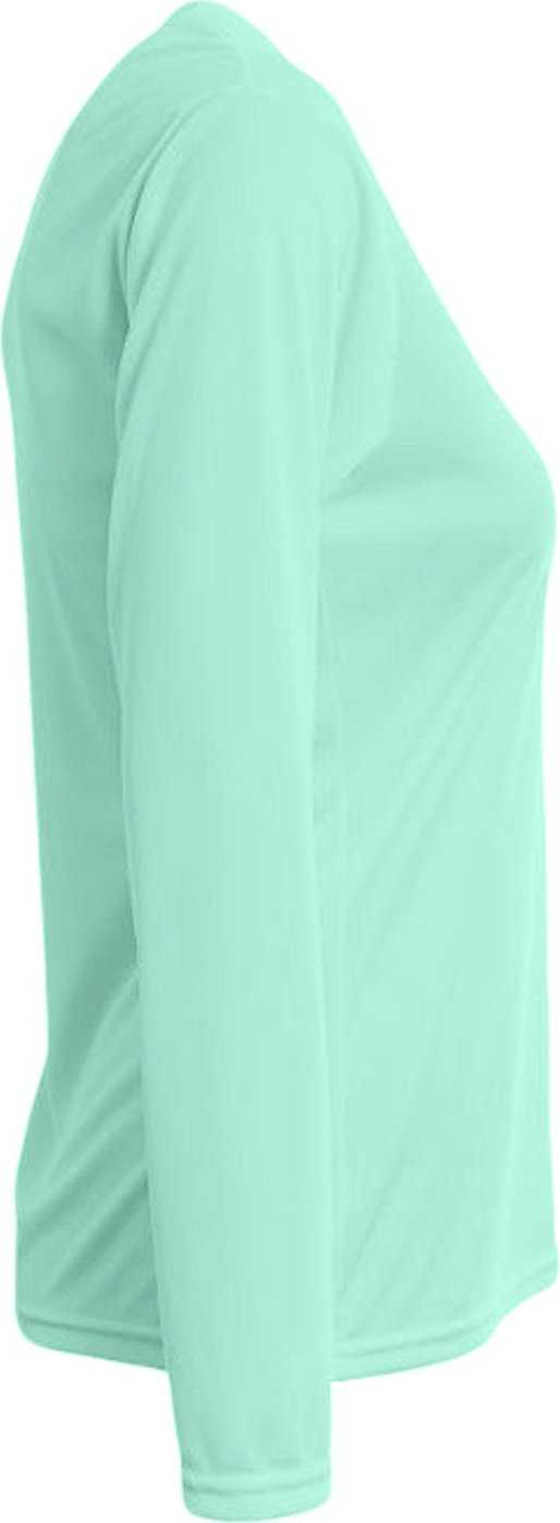A4 NW3425 Ladies&#39; Long-Sleeve Sprint V-Neck T-Shirt - PASTEL MINT - HIT a Double - 1