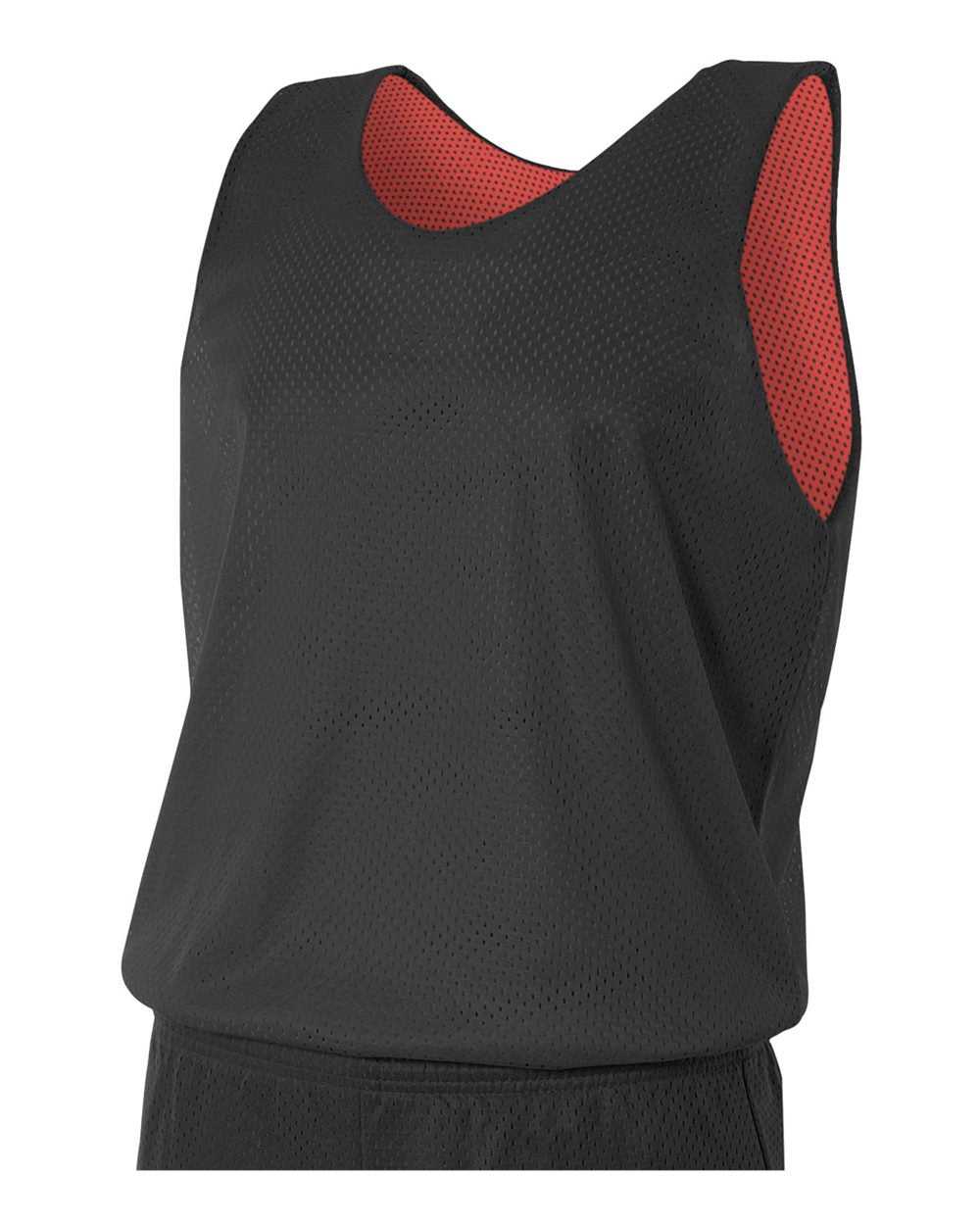 A4 N2206 Youth Reversible Mesh Tank - Black Red - HIT a Double