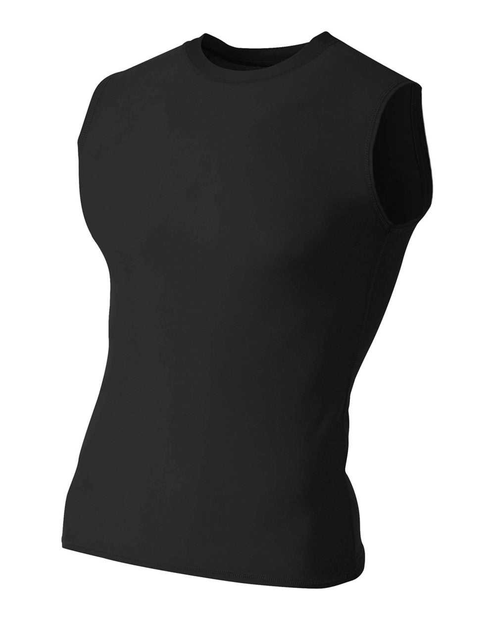 A4 N2306 Compression Muscle Tee - Black - HIT a Double