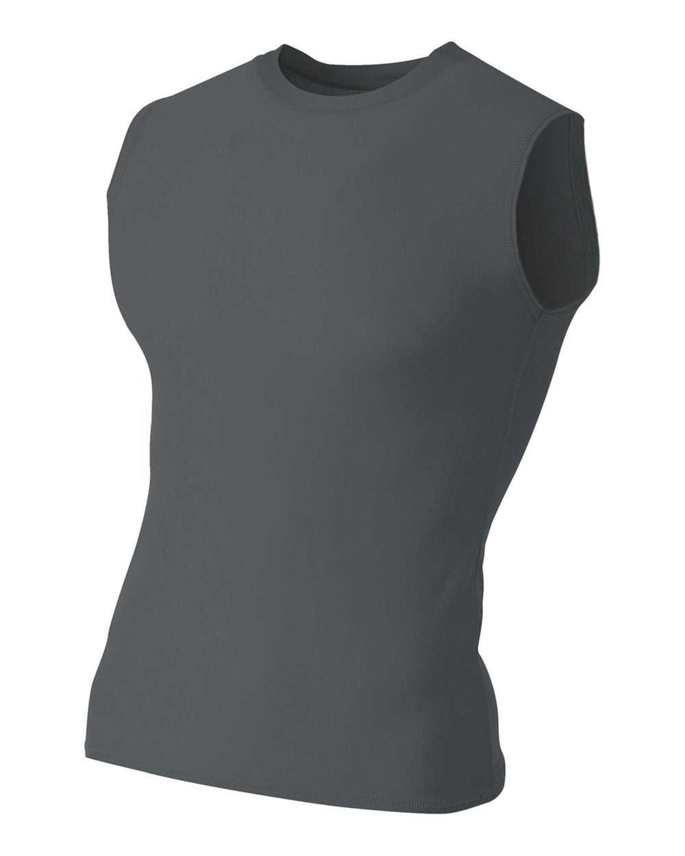 A4 N2306 Compression Muscle Tee - Graphite - HIT a Double