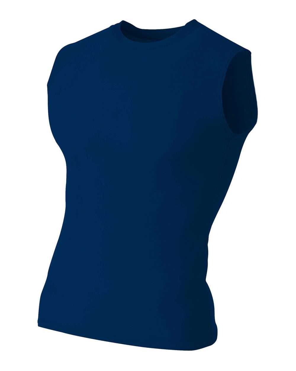 A4 N2306 Compression Muscle Tee - Navy - HIT a Double