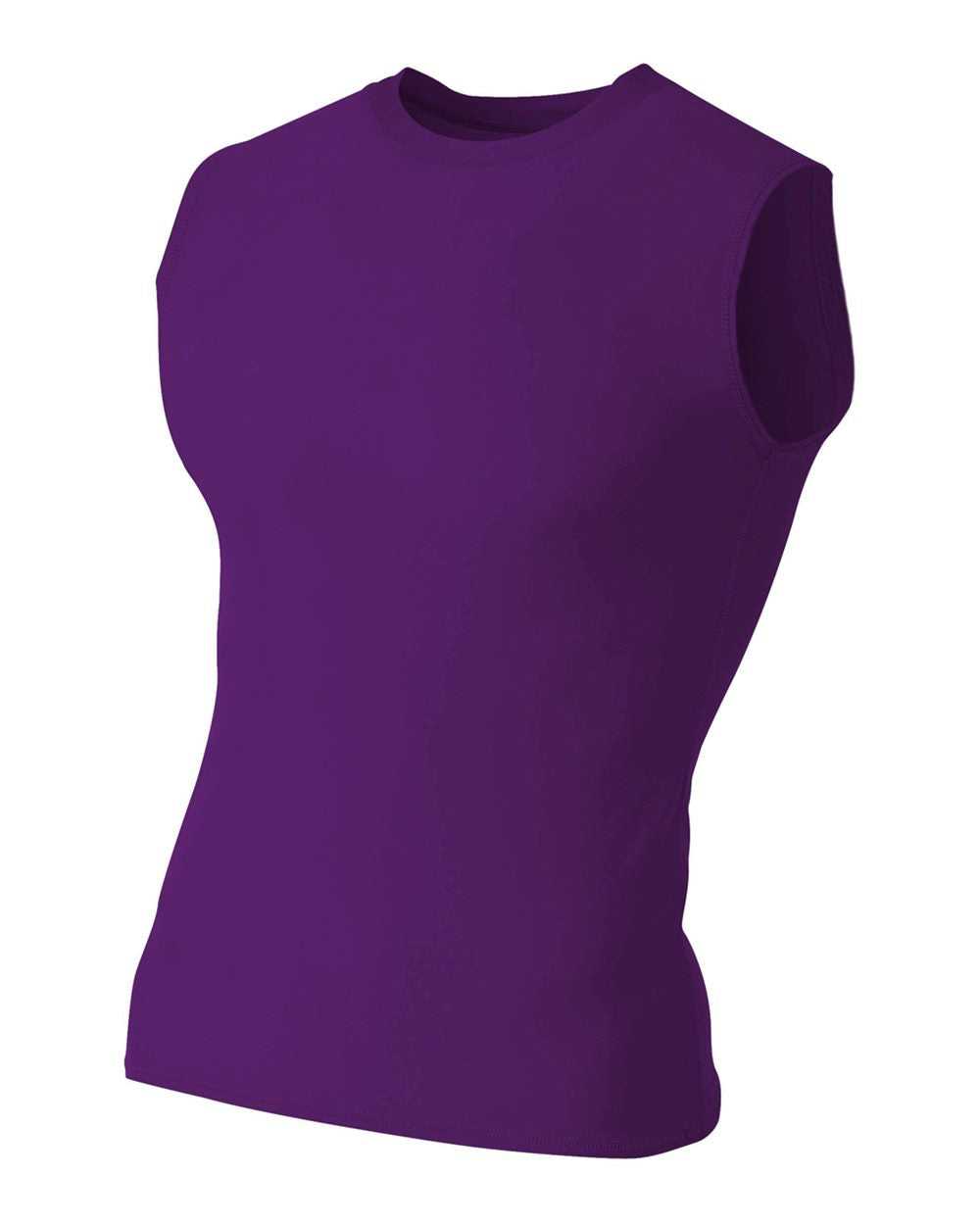 A4 N2306 Compression Muscle Tee - Purple - HIT a Double