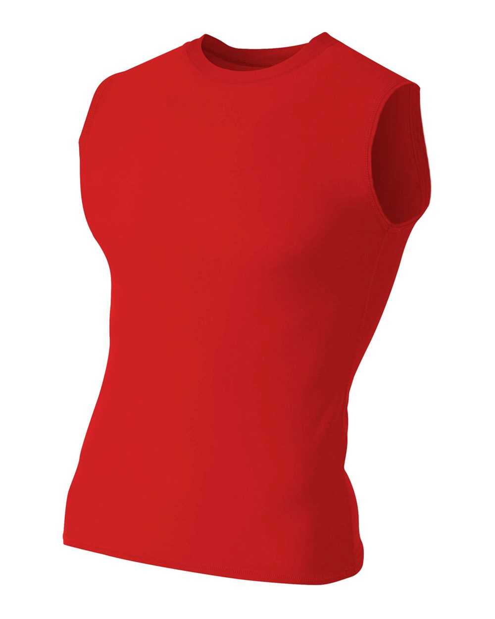 A4 N2306 Compression Muscle Tee - Scarlet - HIT a Double