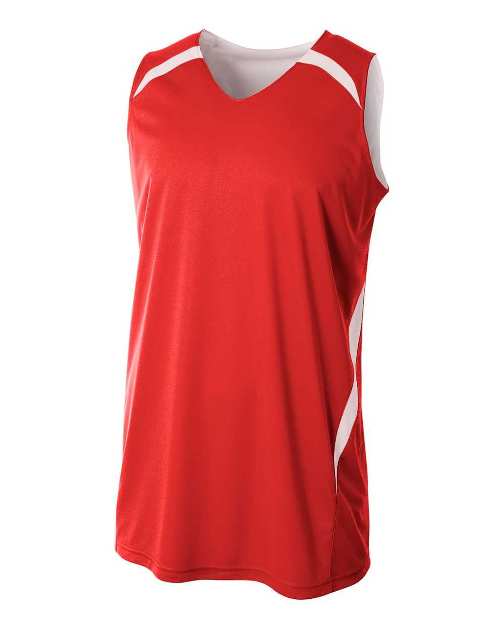 A4 N2372 Double Double Reversible Jersey - Scarlet White - HIT a Double