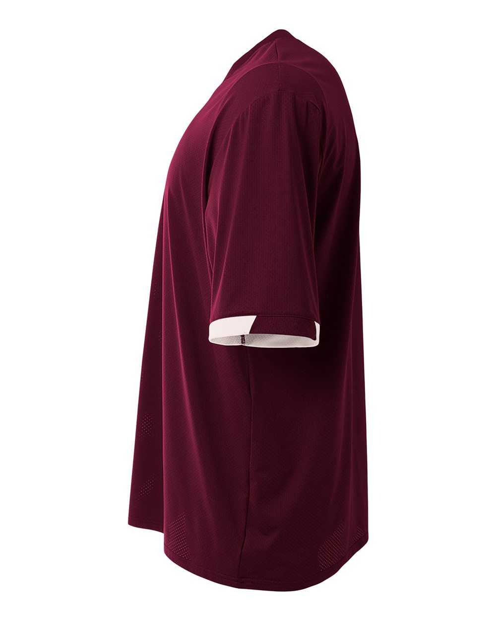 A4 N3011 The Stretch Pro - Mesh Baseball Jersey - Maroon White - HIT a Double