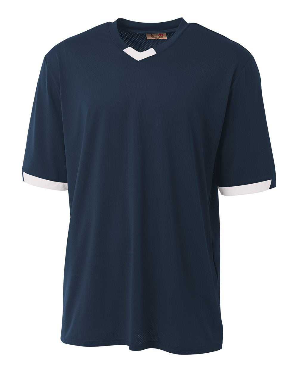 A4 N3011 The Stretch Pro - Mesh Baseball Jersey - Navy White - HIT a Double