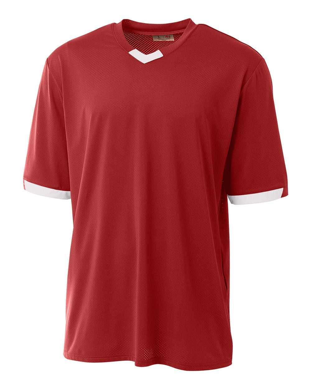 A4 N3011 The Stretch Pro - Mesh Baseball Jersey - Scarlet White - HIT a Double