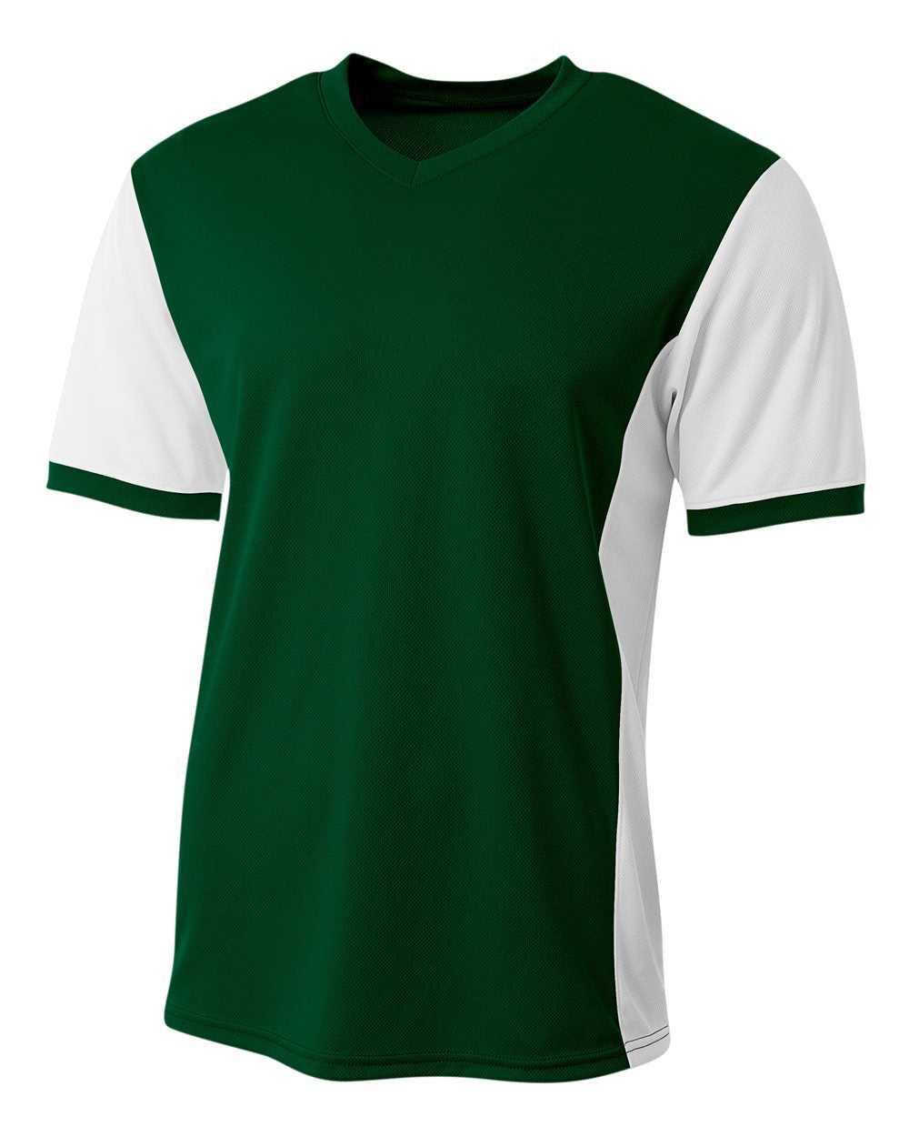 A4 N3017 Premier Soccer Jersey - Forest White - HIT a Double