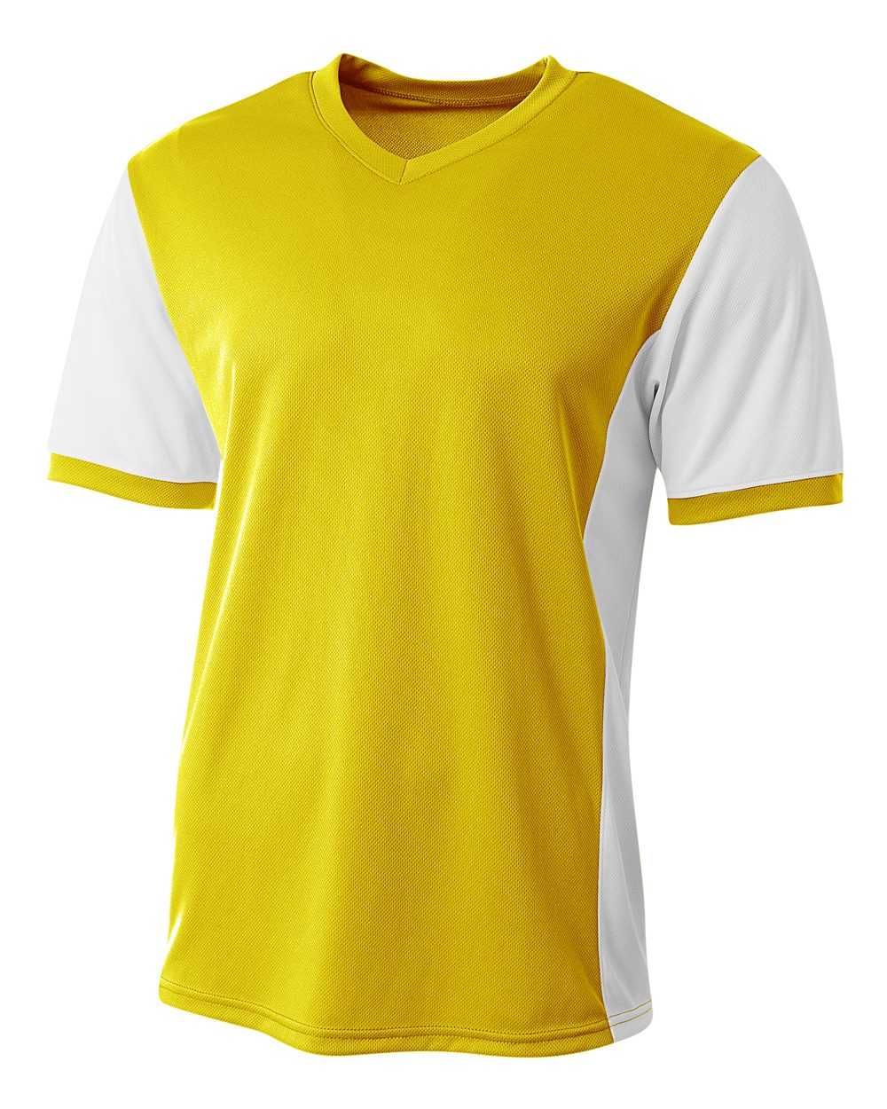 A4 N3017 Premier Soccer Jersey - Gold White - HIT a Double