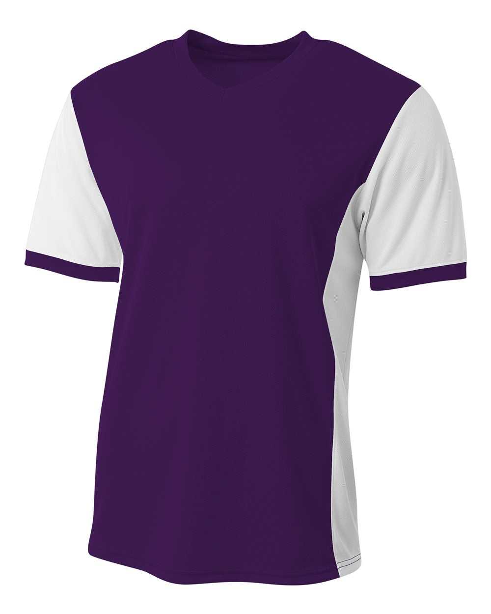 A4 N3017 Premier Soccer Jersey - Purple White - HIT a Double