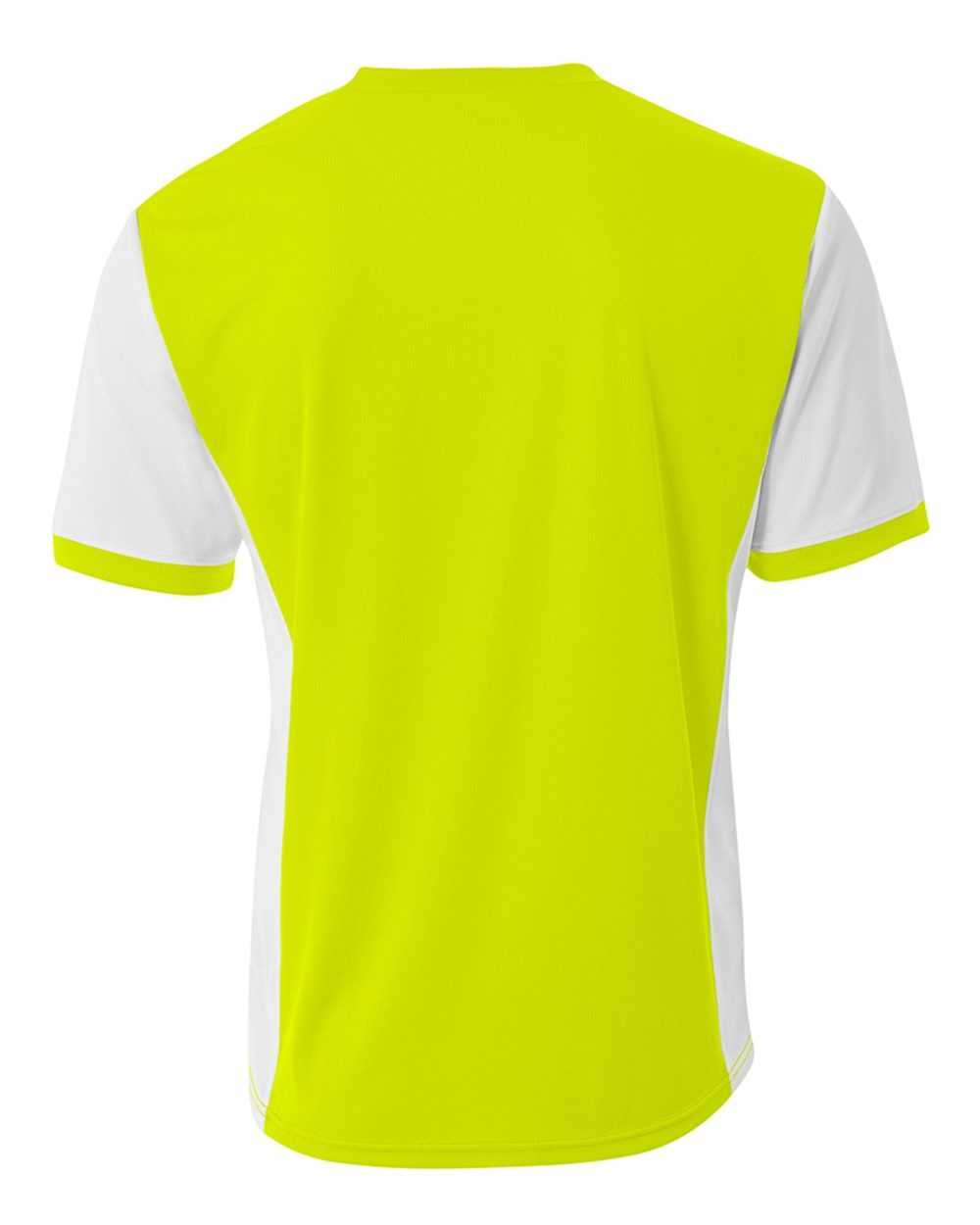 A4 N3017 Premier Soccer Jersey - Safety Yellow White - HIT a Double