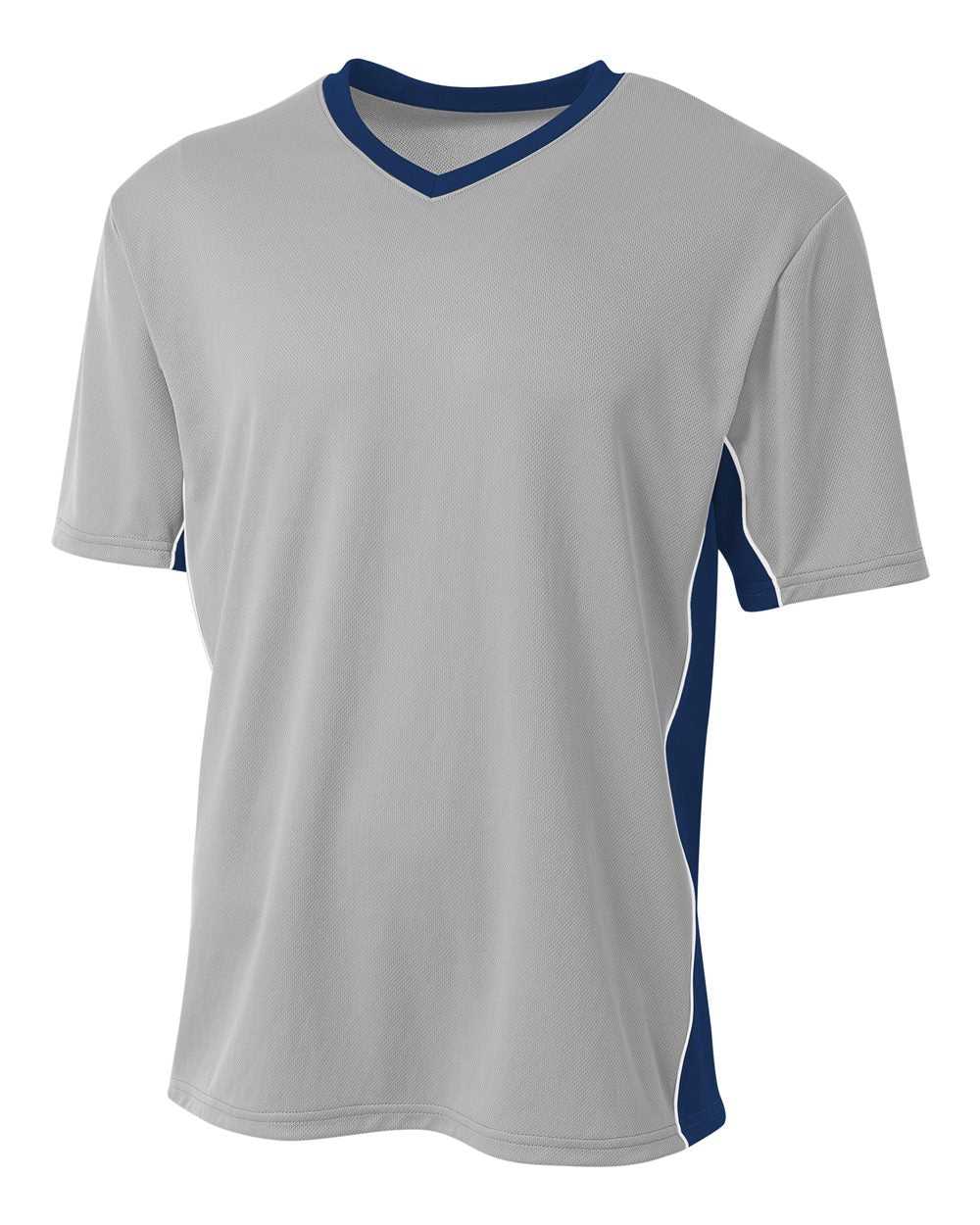 A4 N3018 Liga Soccer Jersey - Silver Navy - HIT a Double