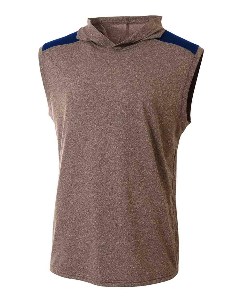 A4 N3031 Tourney Hooded Tee - Heather Navy - HIT a Double