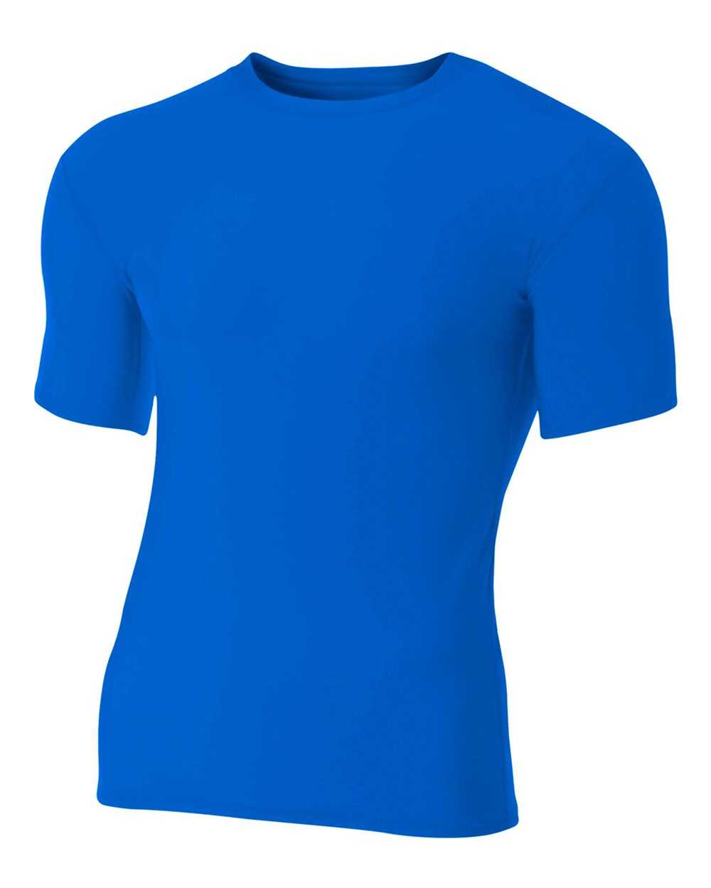 A4 N3130 Short Sleeve Compression Crew - Royal - HIT a Double