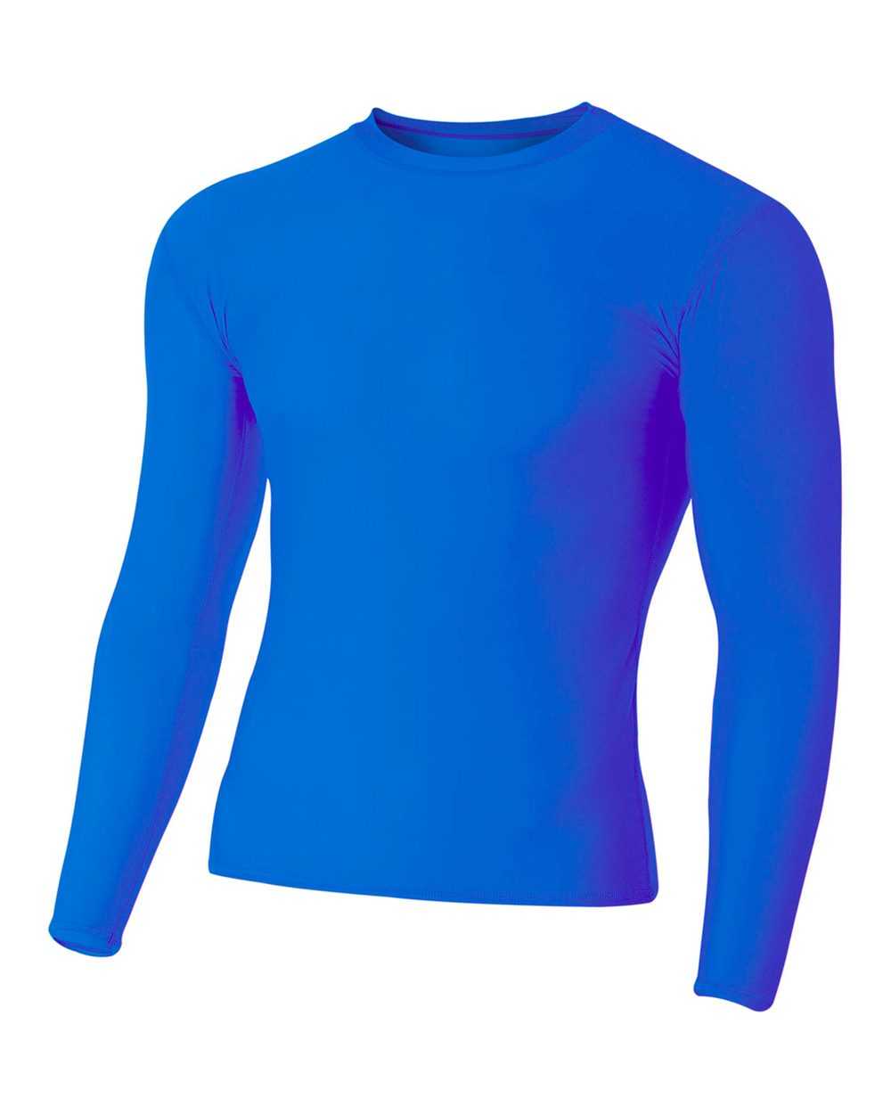 A4 N3133 Long Sleeve Compression Crew - Royal - HIT a Double