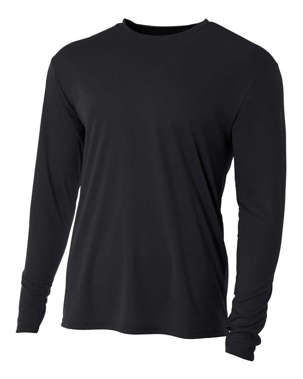 A4 N3165 Cooling Performance Long Sleeve Crew - Black - HIT a Double