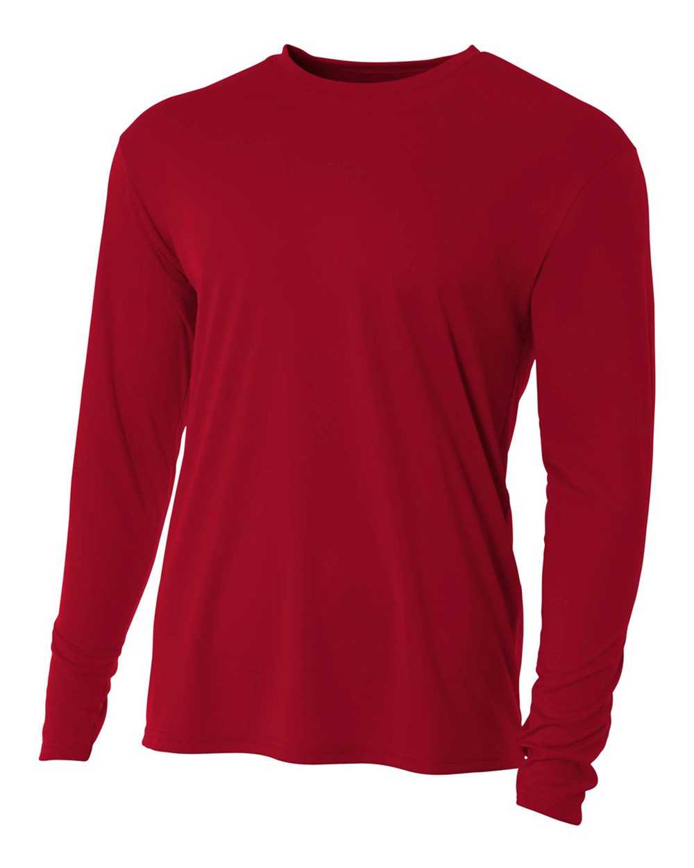A4 N3165 Cooling Performance Long Sleeve Crew - Cardinal - HIT a Double