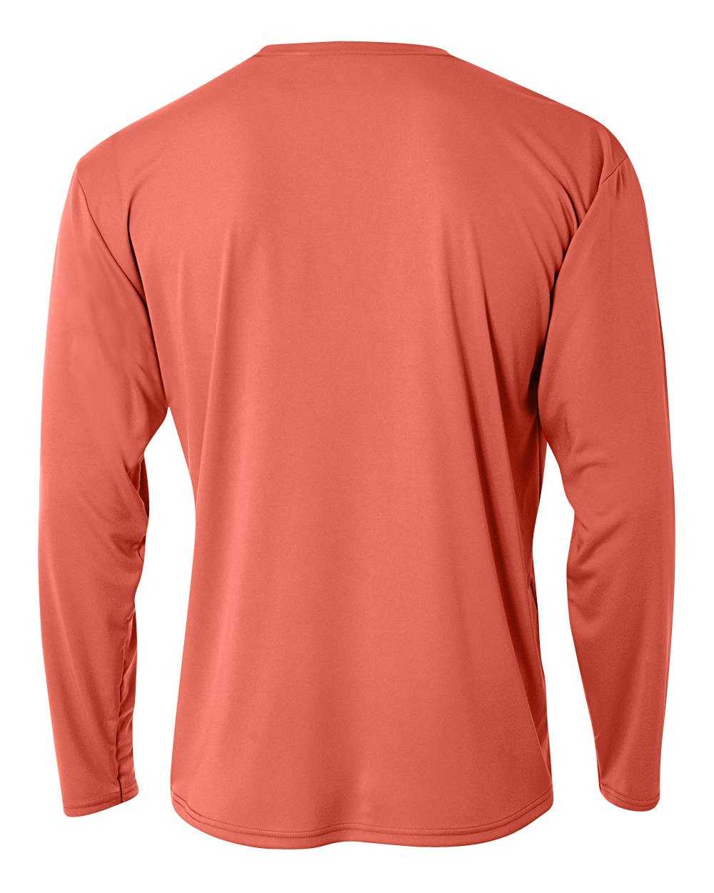 A4 N3165 Cooling Performance Long Sleeve Crew - Coral - HIT a Double