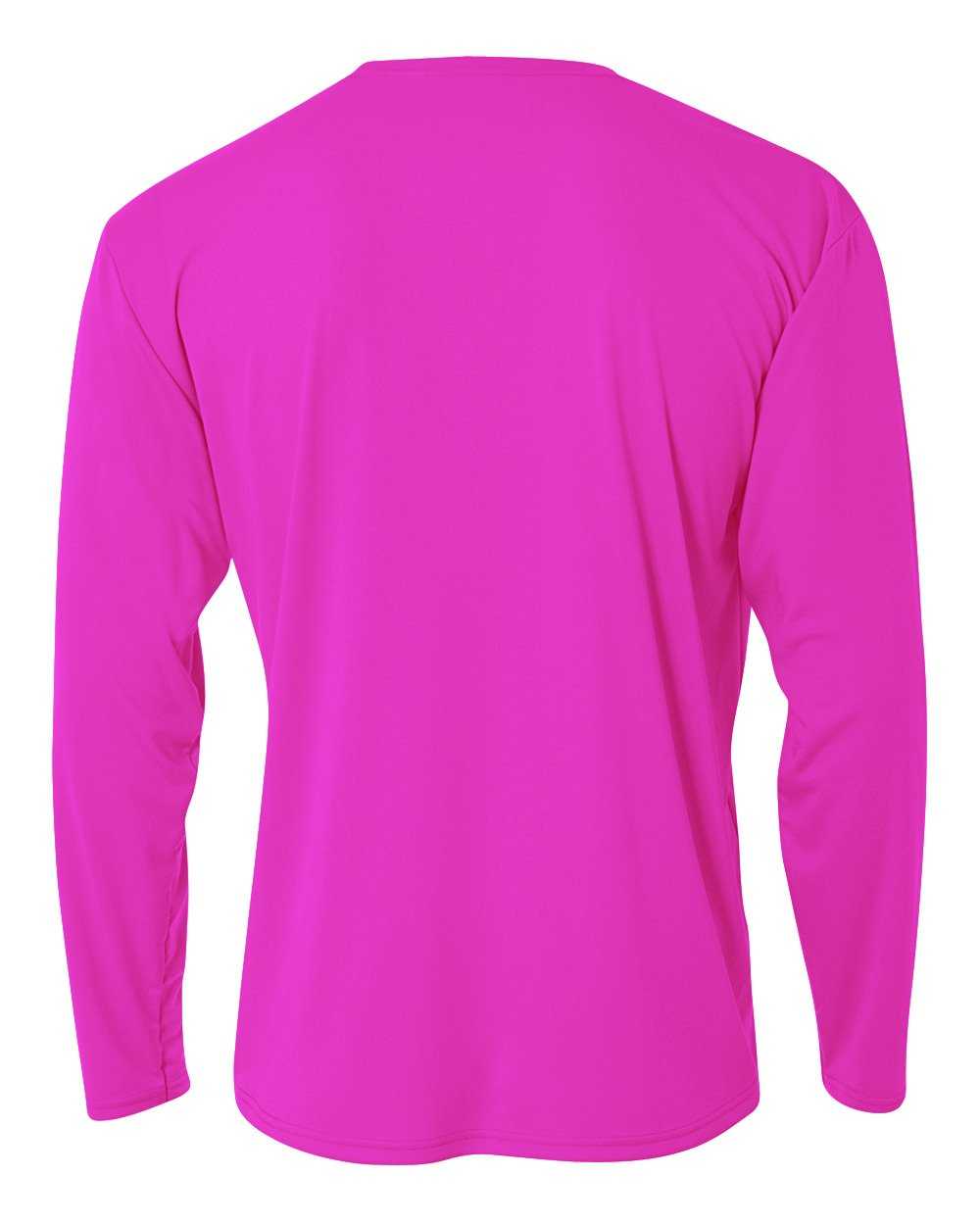 A4 N3165 Cooling Performance Long Sleeve Crew - Fuchsia - HIT a Double