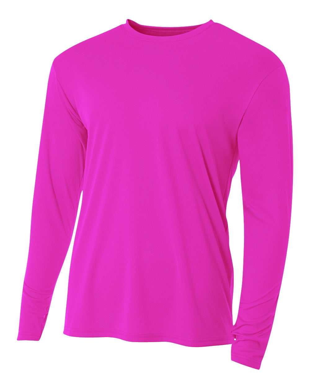 A4 N3165 Cooling Performance Long Sleeve Crew - Fuchsia - HIT a Double